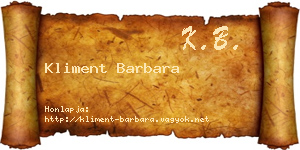 Kliment Barbara névjegykártya